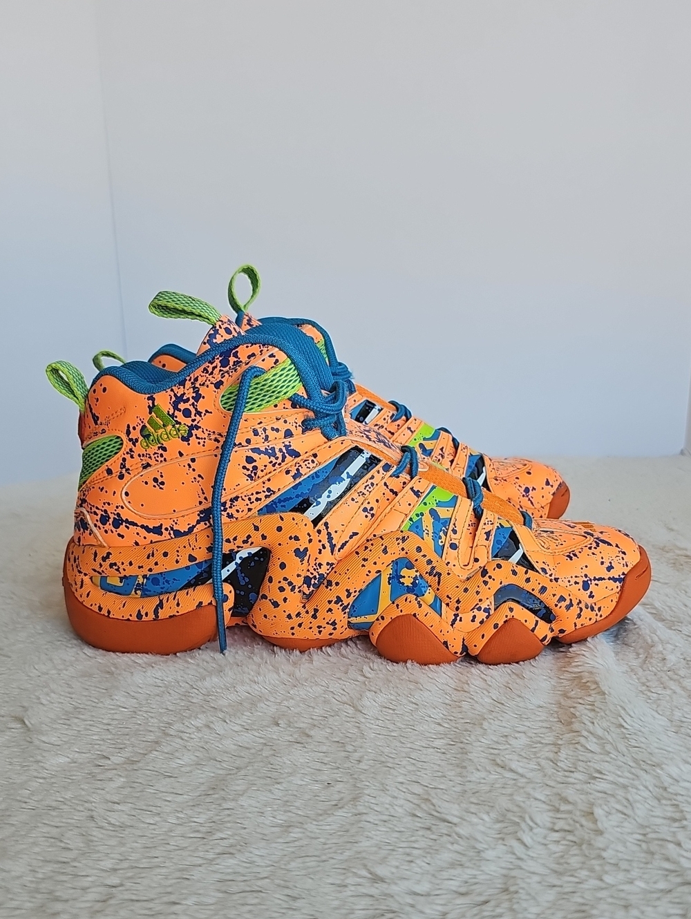Adidas Crazy 8 Splash Paint Orange Blue Basketball Shoes Men’s 10